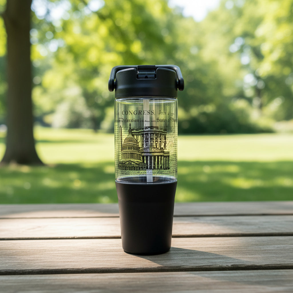 DC Monuments 250th Clear Water Bottle