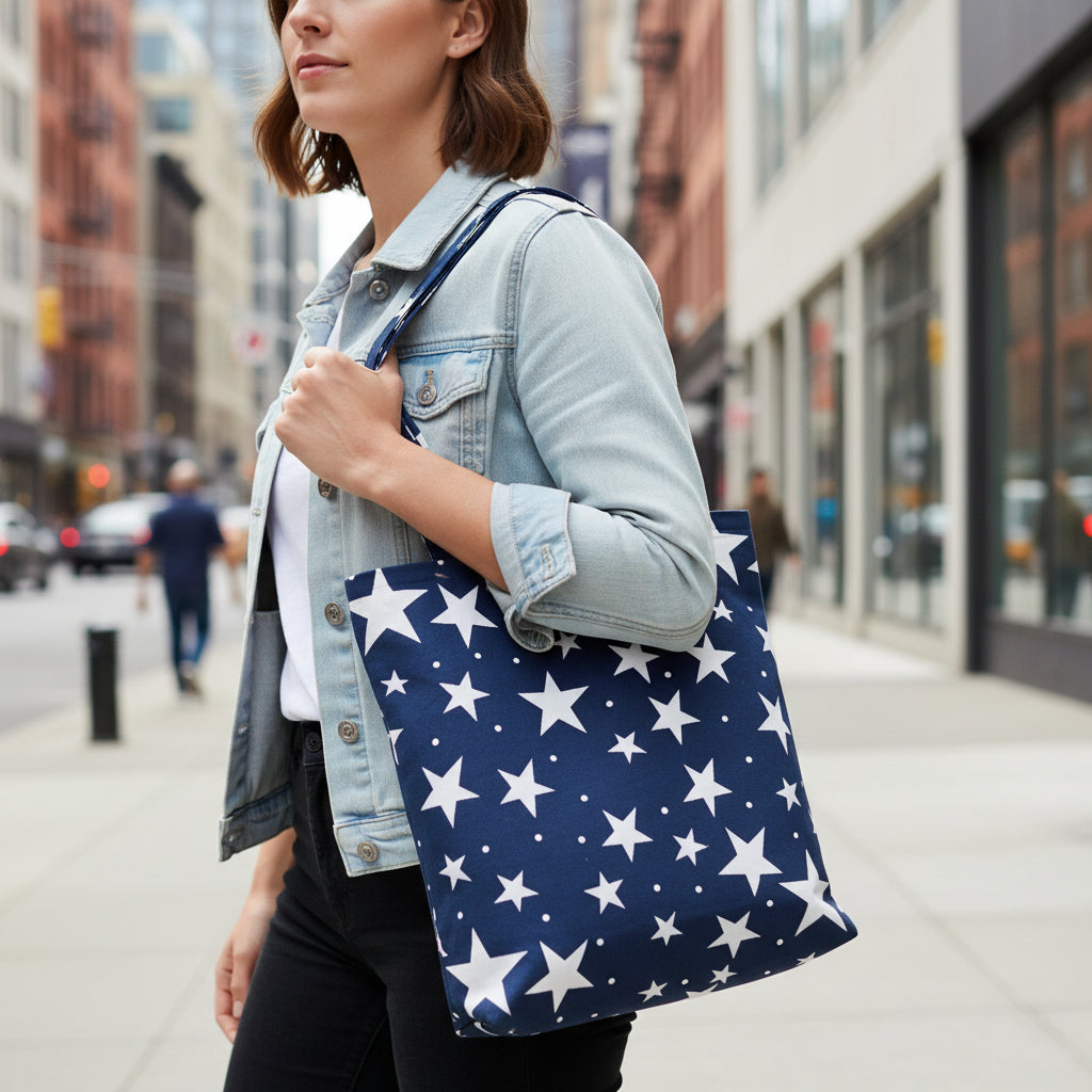 Navy 250th Tote with White Stars