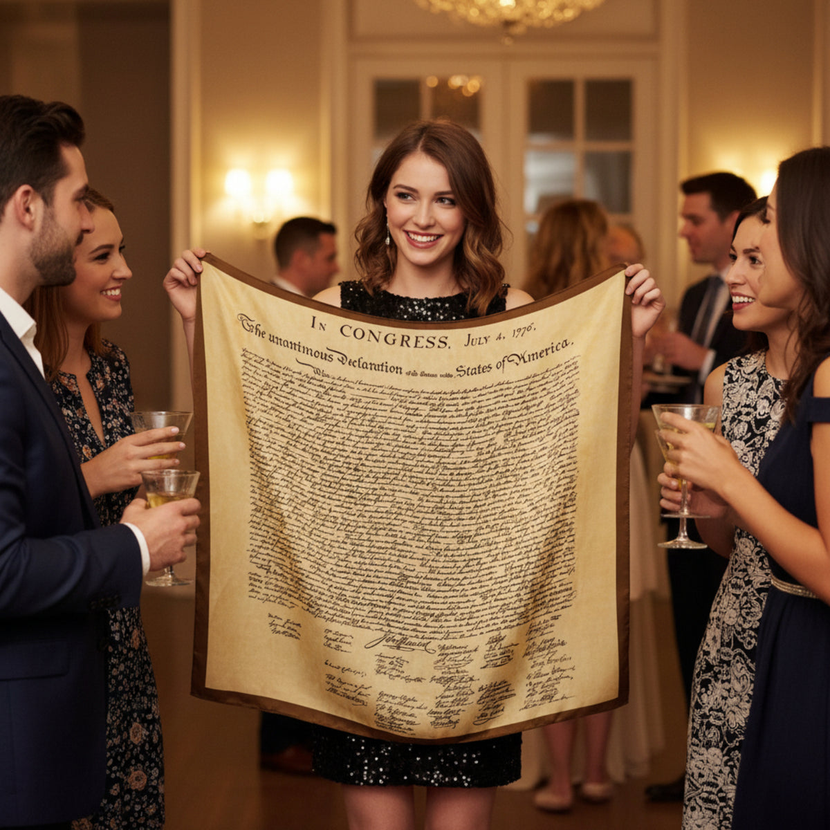 Declaration of Independence Charmeuse Silk Scarf