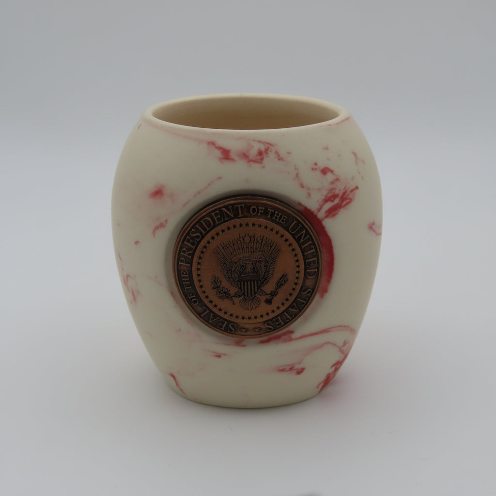 Red Marble Look Presidential Seal Shot Glass
