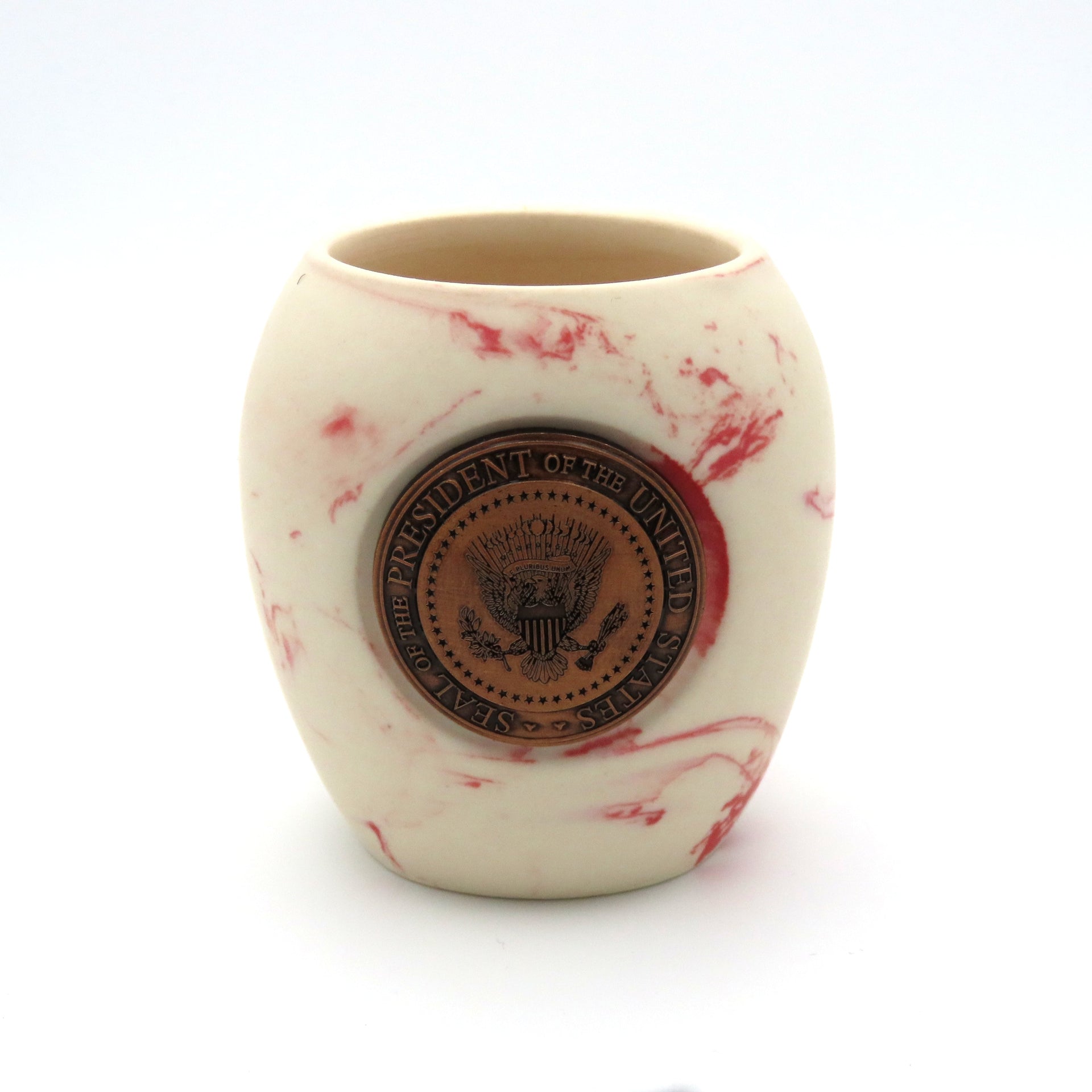 Red Marble Look Presidential Seal Shot Glass