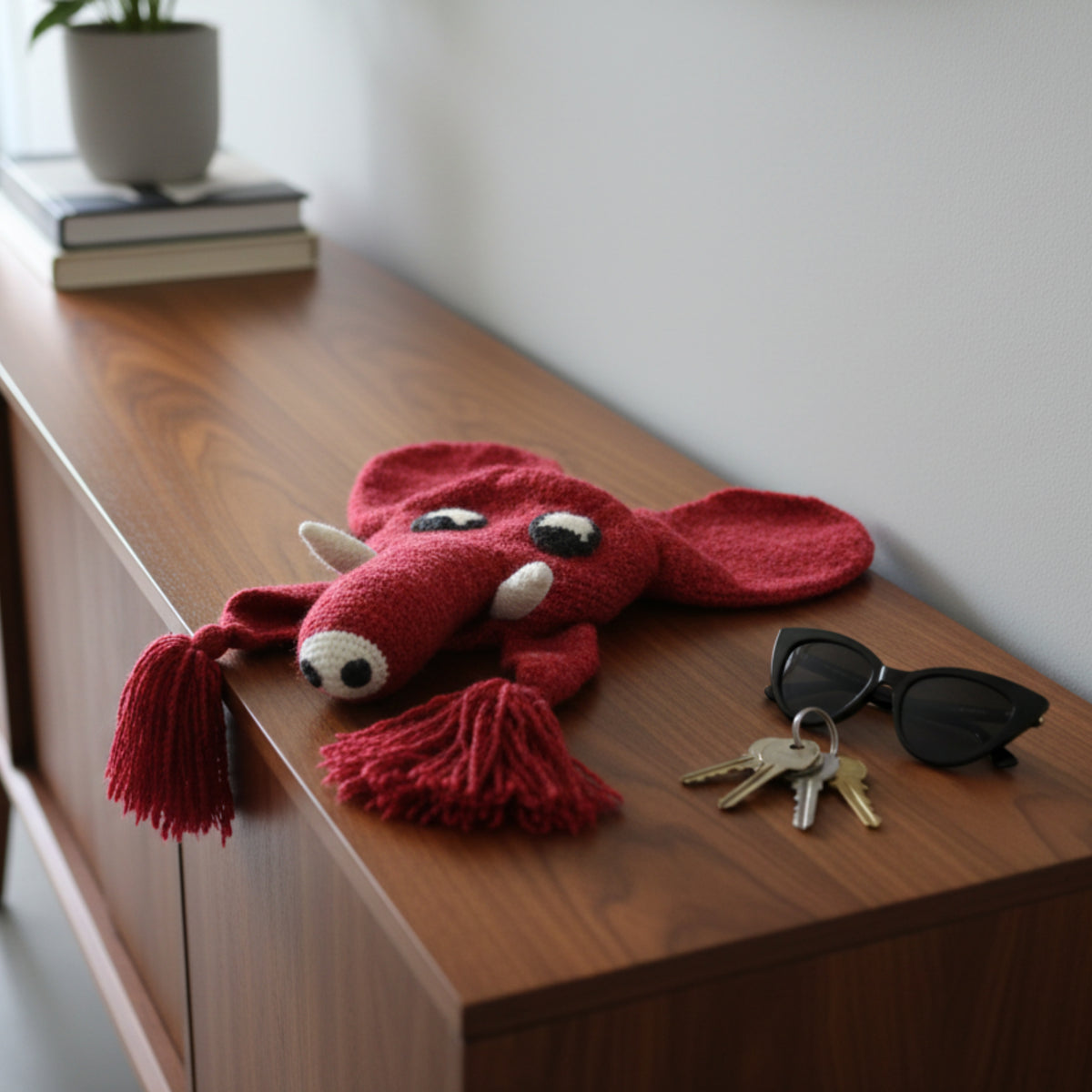 Red Elephant Earflap Hat