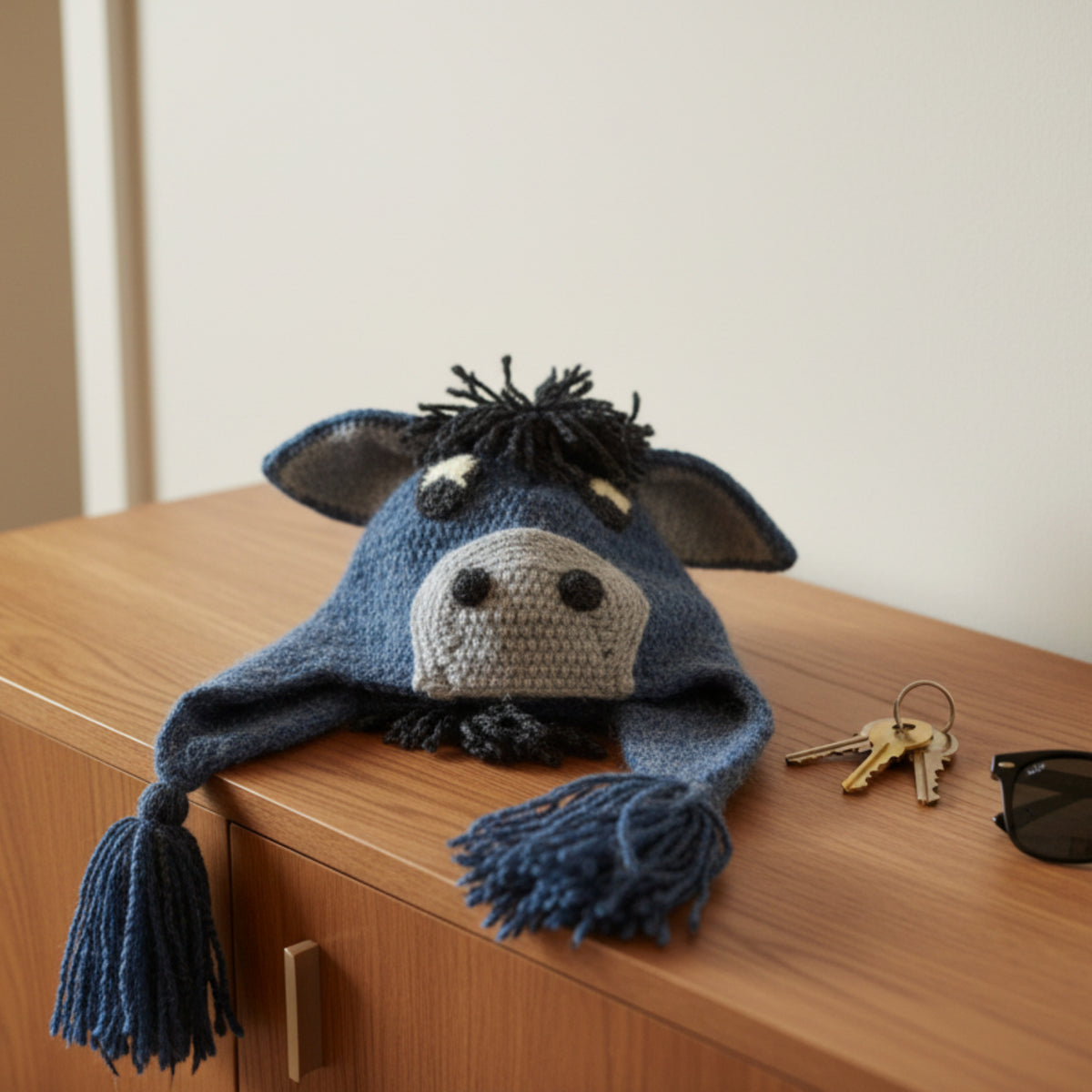 Blue Donkey Earflap Hat