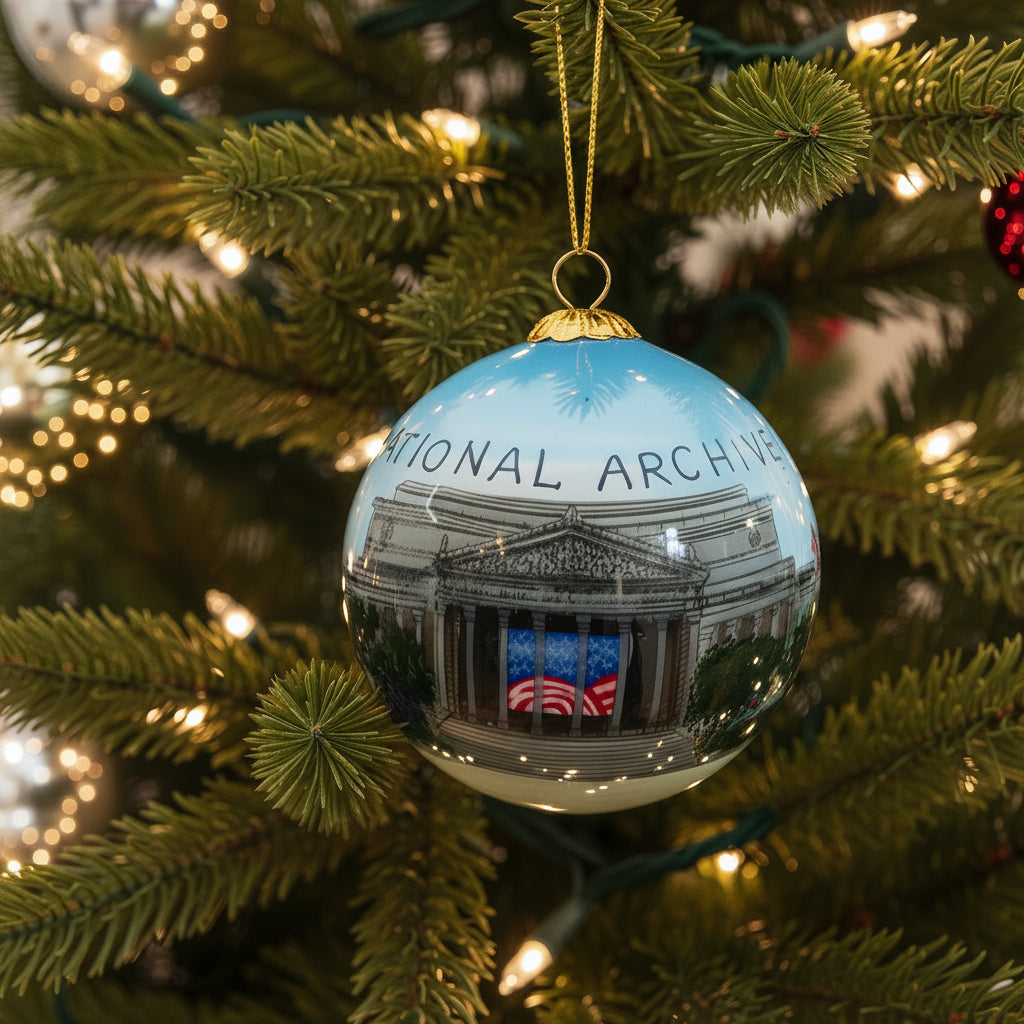 National Archives Painted Glass Ball Ornament
