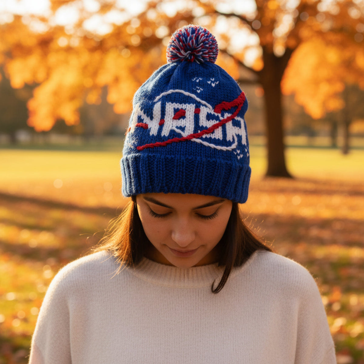 NASA Pompom Beanie