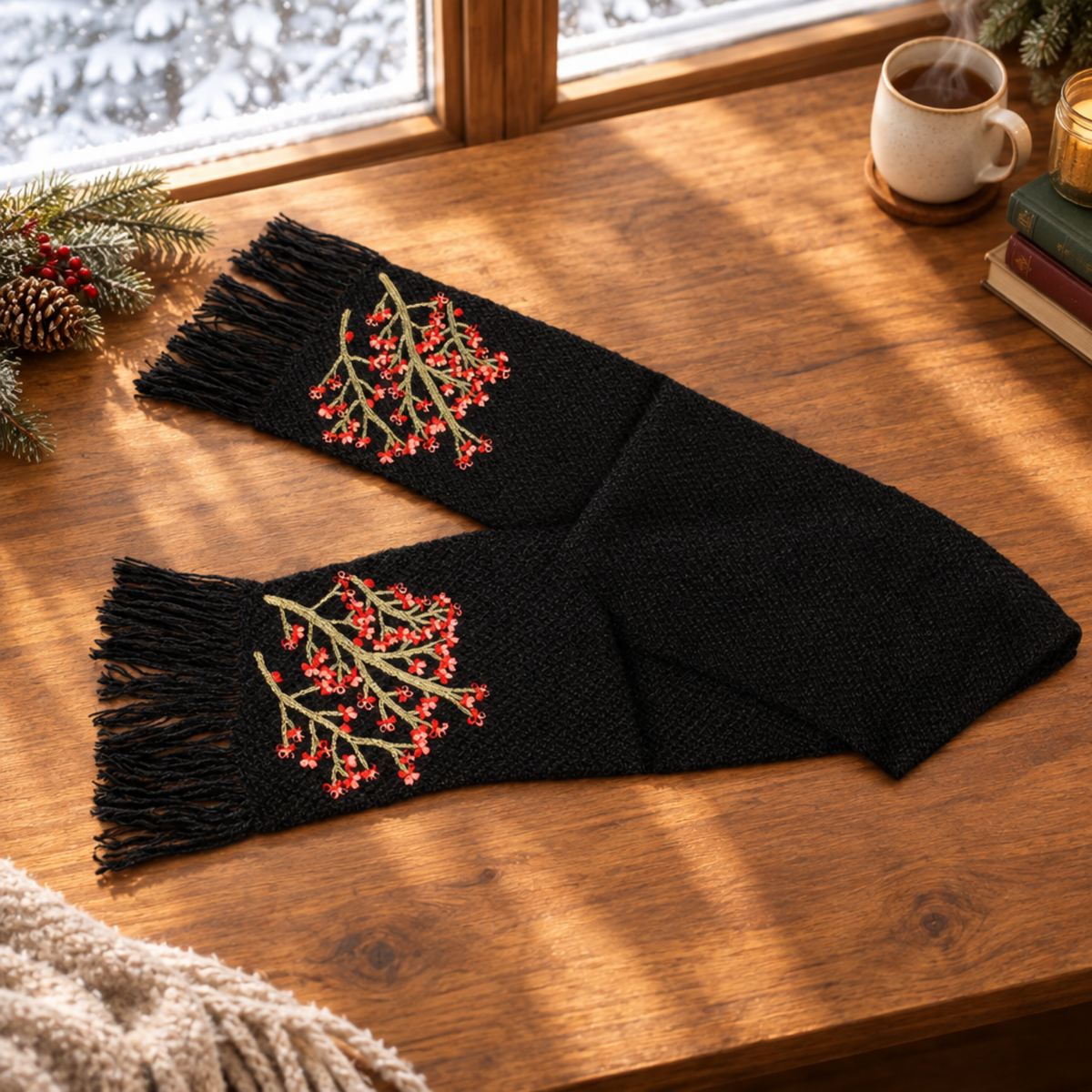 Handknit Black Cherry Blossom Bundle