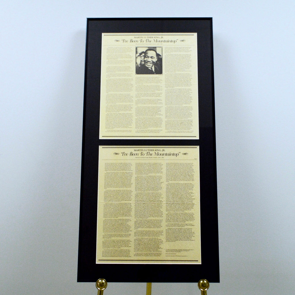 Martin Luther King I've Been to the Mountaintop Speech on Parchment Pa ... Martin Luther King I've Been to the Mountaintop Speech on Parchment Pa ...