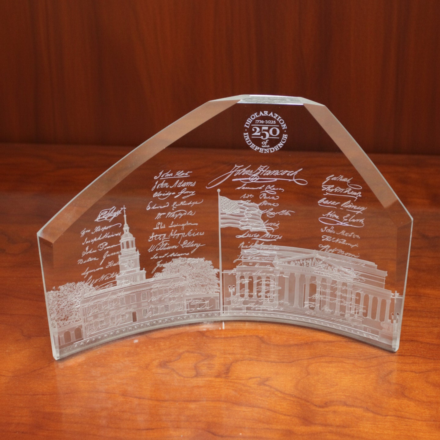 Declaration 250th Anniversary Limited Edition Crystal Monolith with Silver Inlay