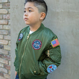 Sage Green Kids MA-1 Flight Jacket