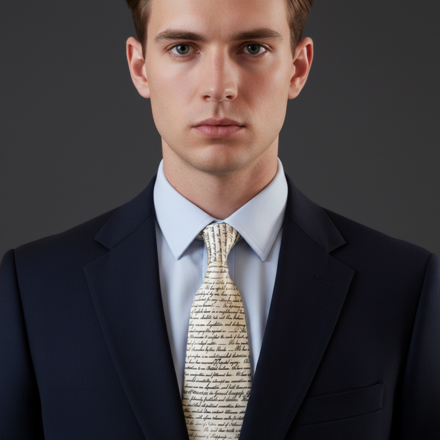 Declaration of Independence Ivory Silk Tie