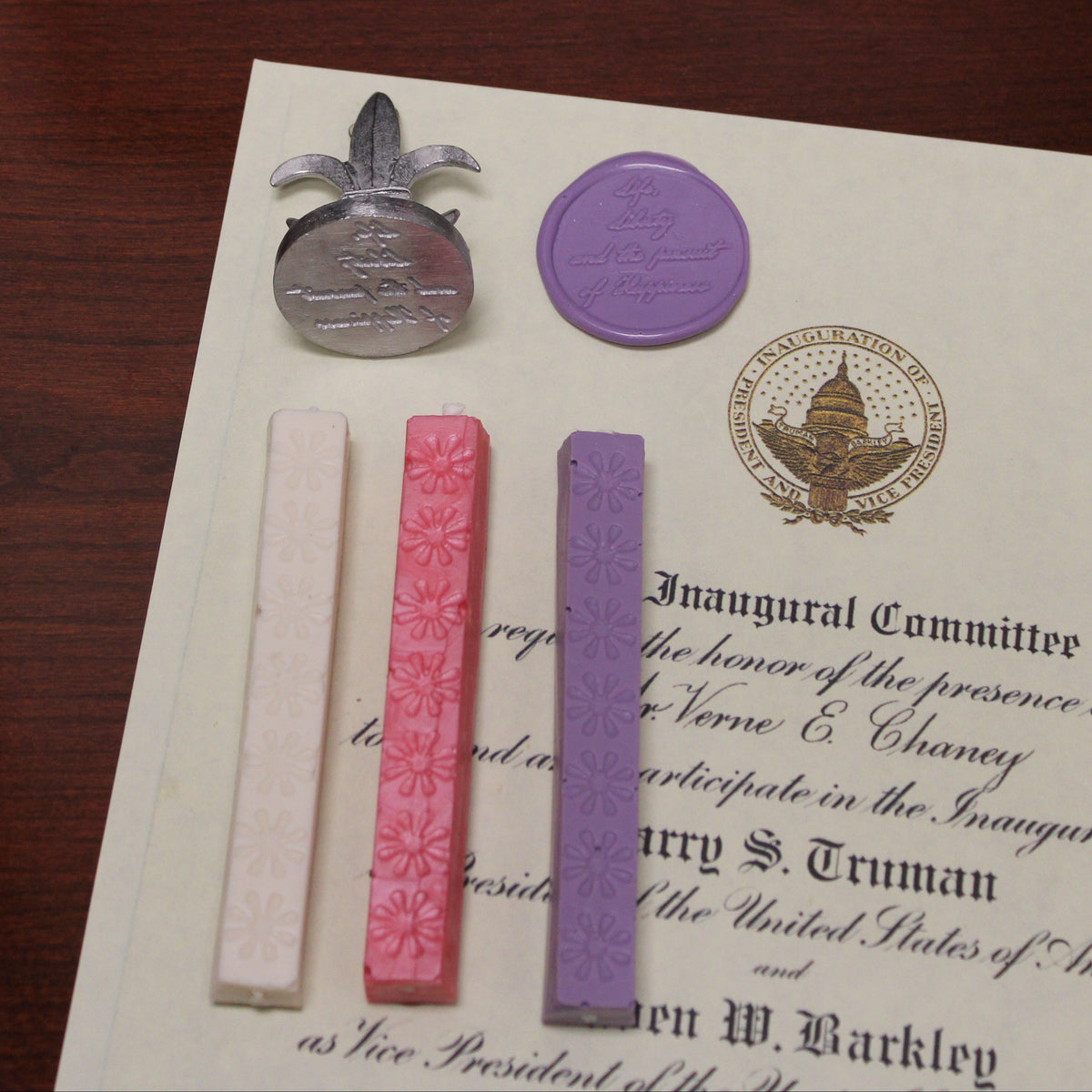 Wax Sealing Starter Kit Life Liberty Periwinkle Pink Ivory