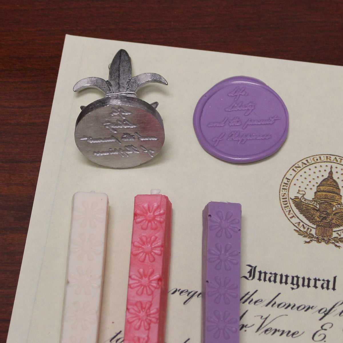 Wax Sealing Starter Kit Life Liberty Periwinkle Pink Ivory