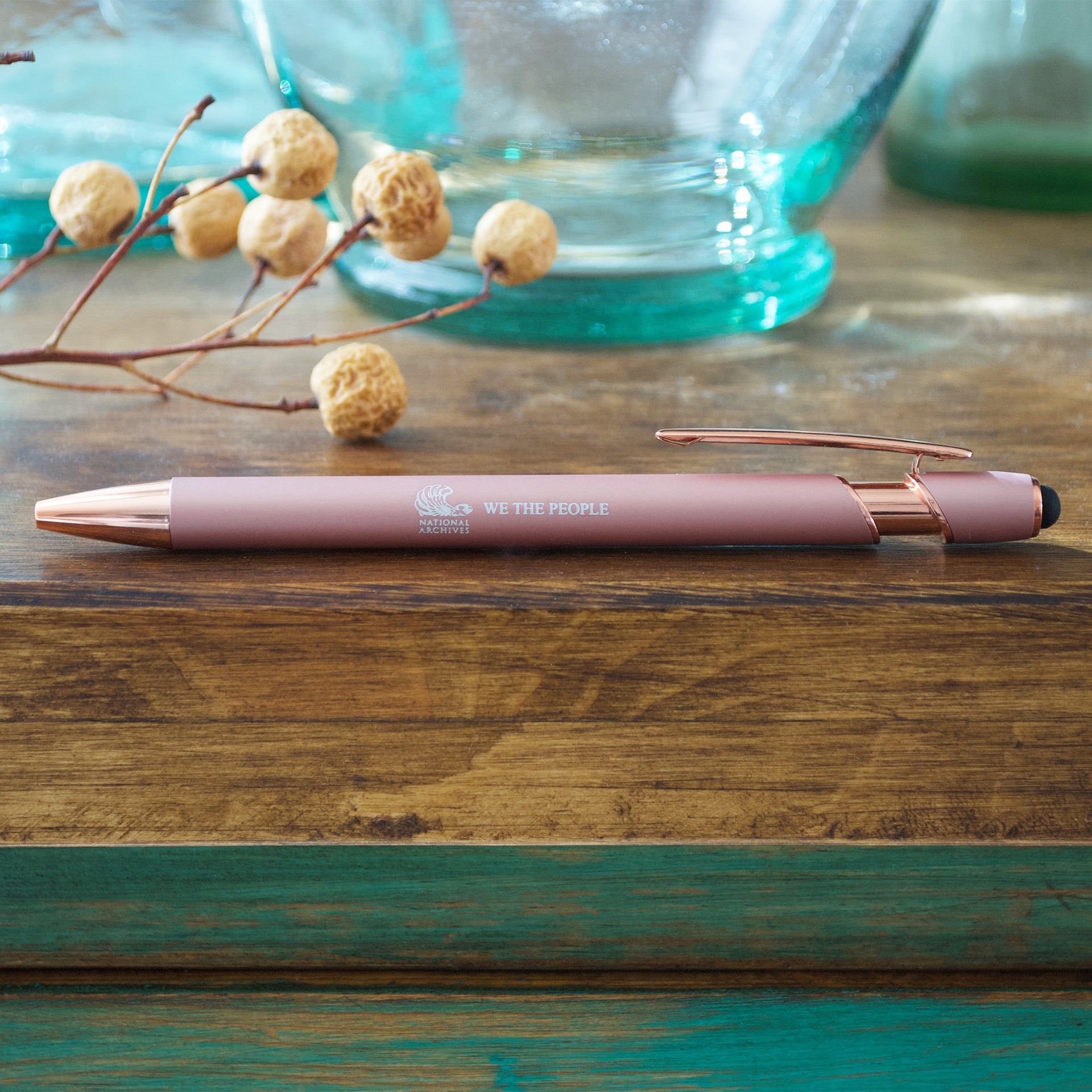 We the People Rose Gold Colored Pen with Stylus
