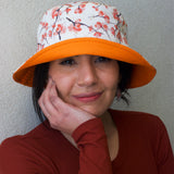 Cherry Blossom Bucket Hat with Cream Background