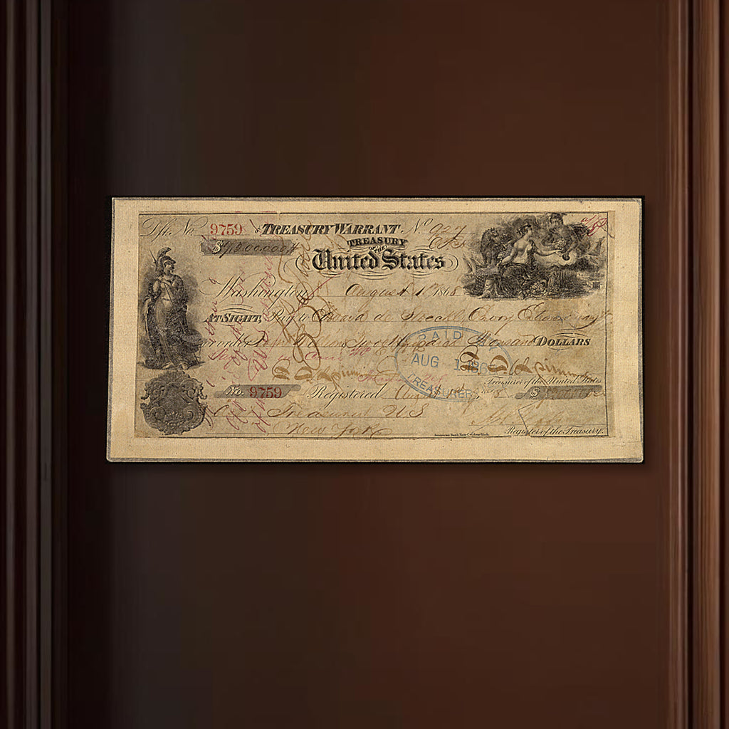 Treasury Warrant for the Purchase of Alaska Canvas Print
