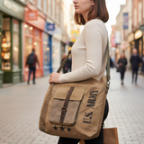 US Army Text Recycled Military Tent Crossbody