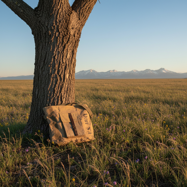 US Army Text Recycled Military Tent Crossbody
