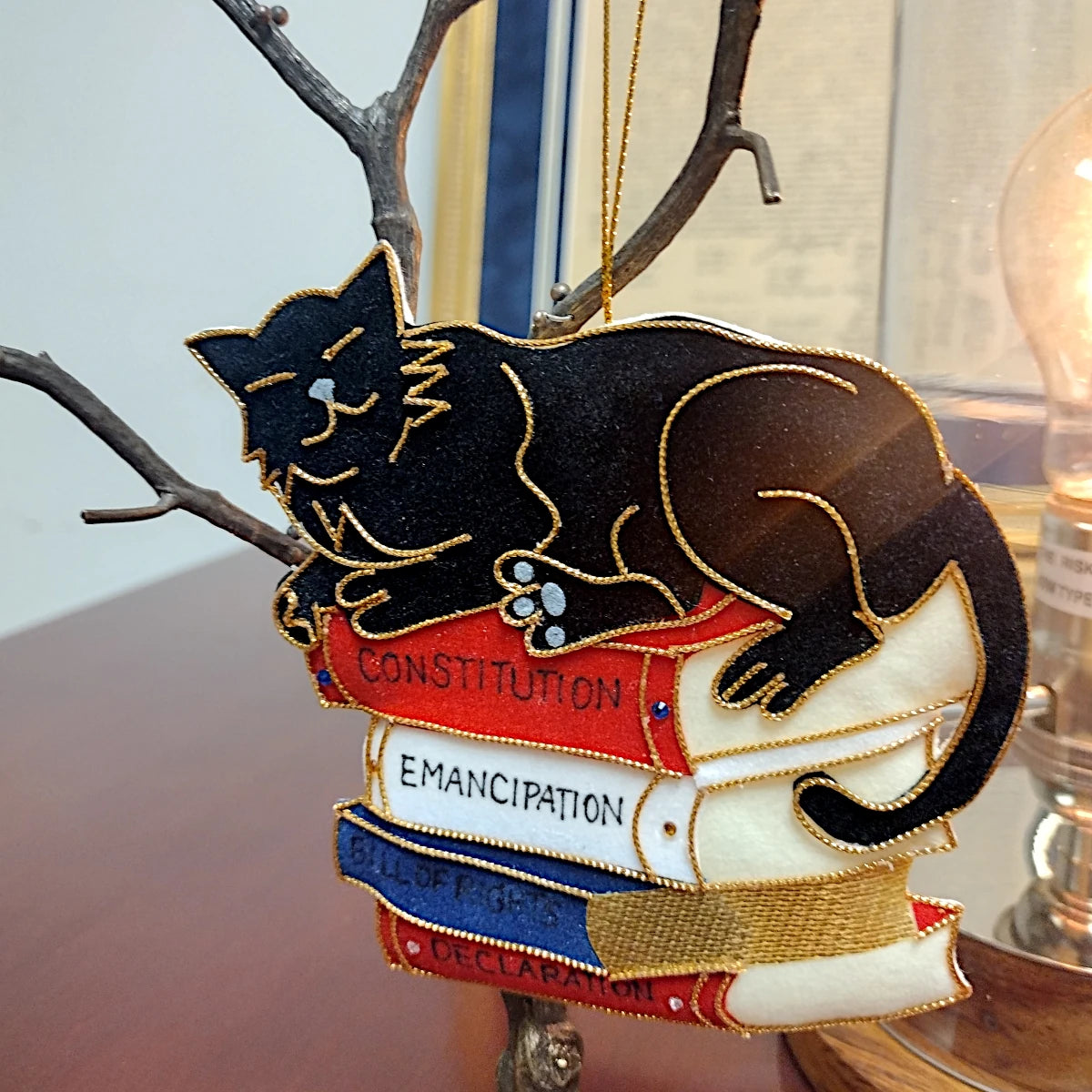 Library Cat Ornament