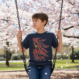 Kids Cherry Blossom T-Shirt Navy