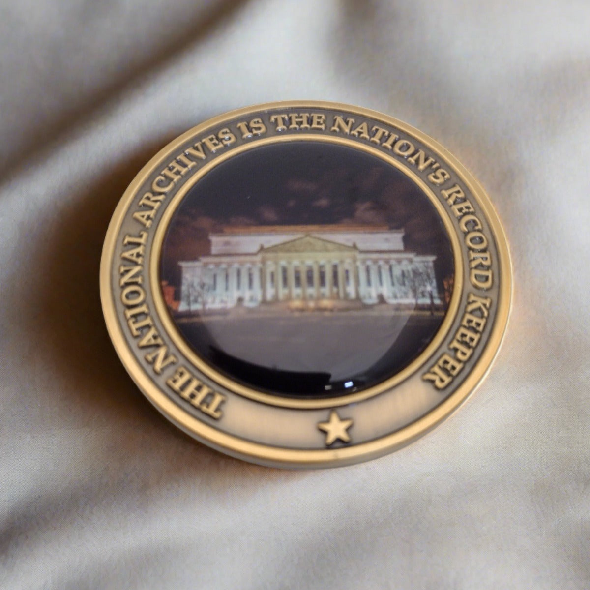 National Archives Building by Night Challenge Coin
