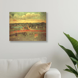 A View of the Town of Concord Canvas Print - Limited Edition