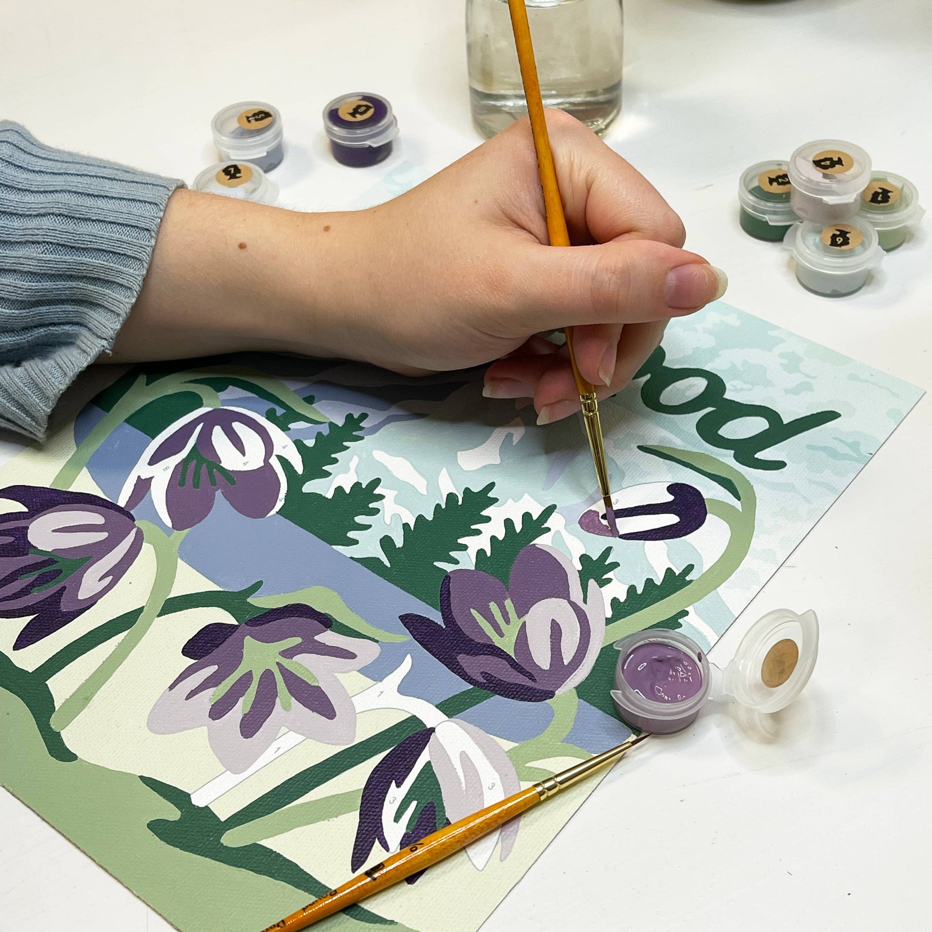Mt. Hood with Fritillaria Paint-By-Number Kit