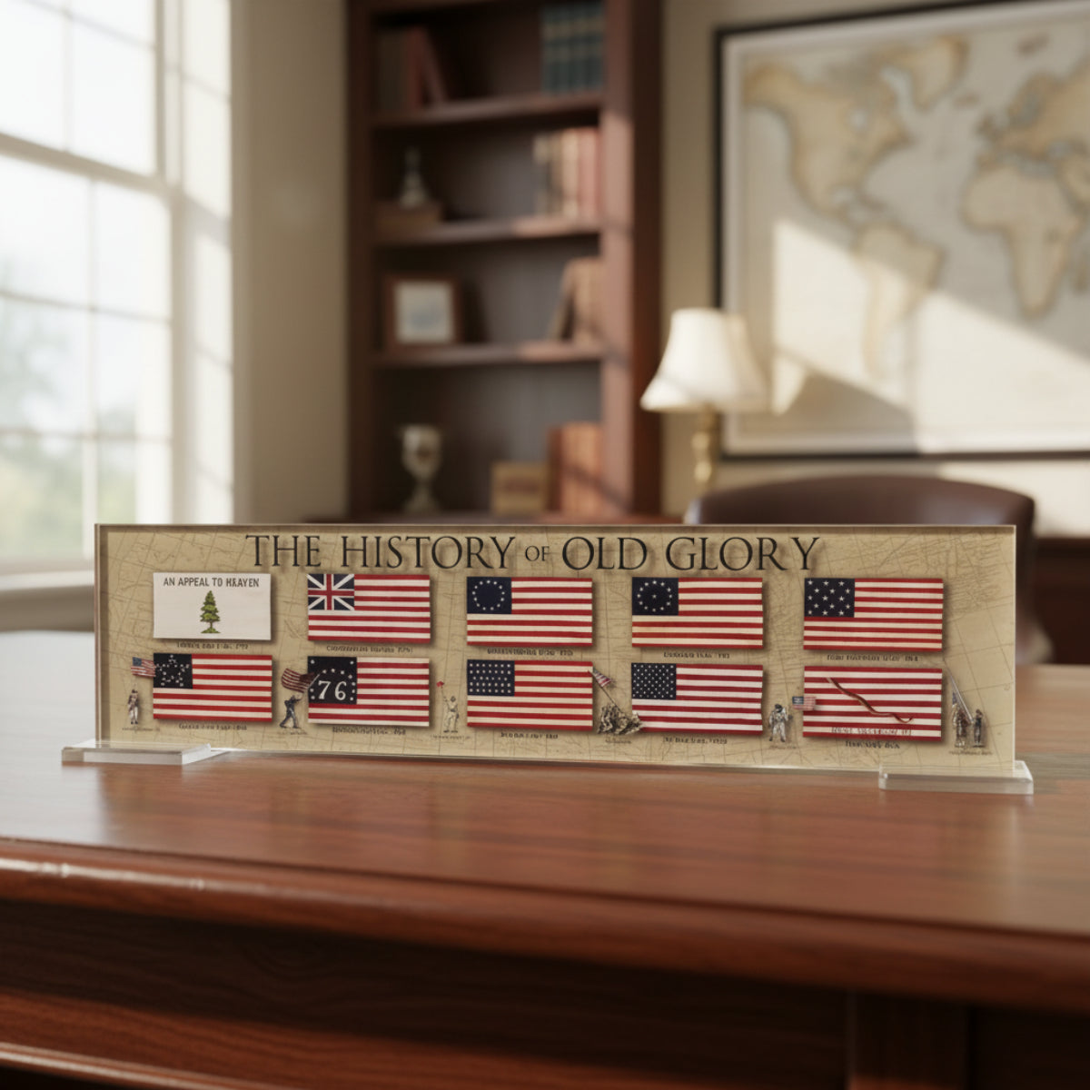 Acrylic History of the U.S. Flag Desk Plaque