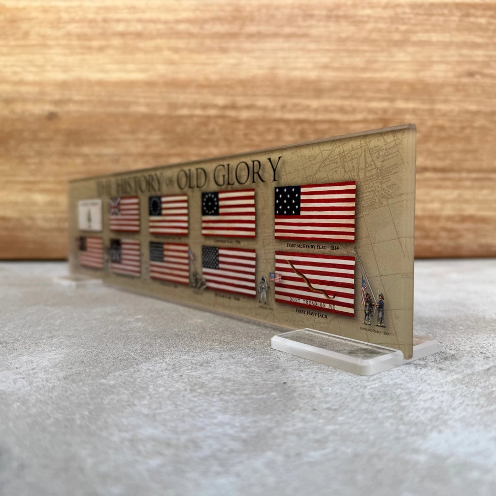 Acrylic History of the U.S. Flag Desk Plaque