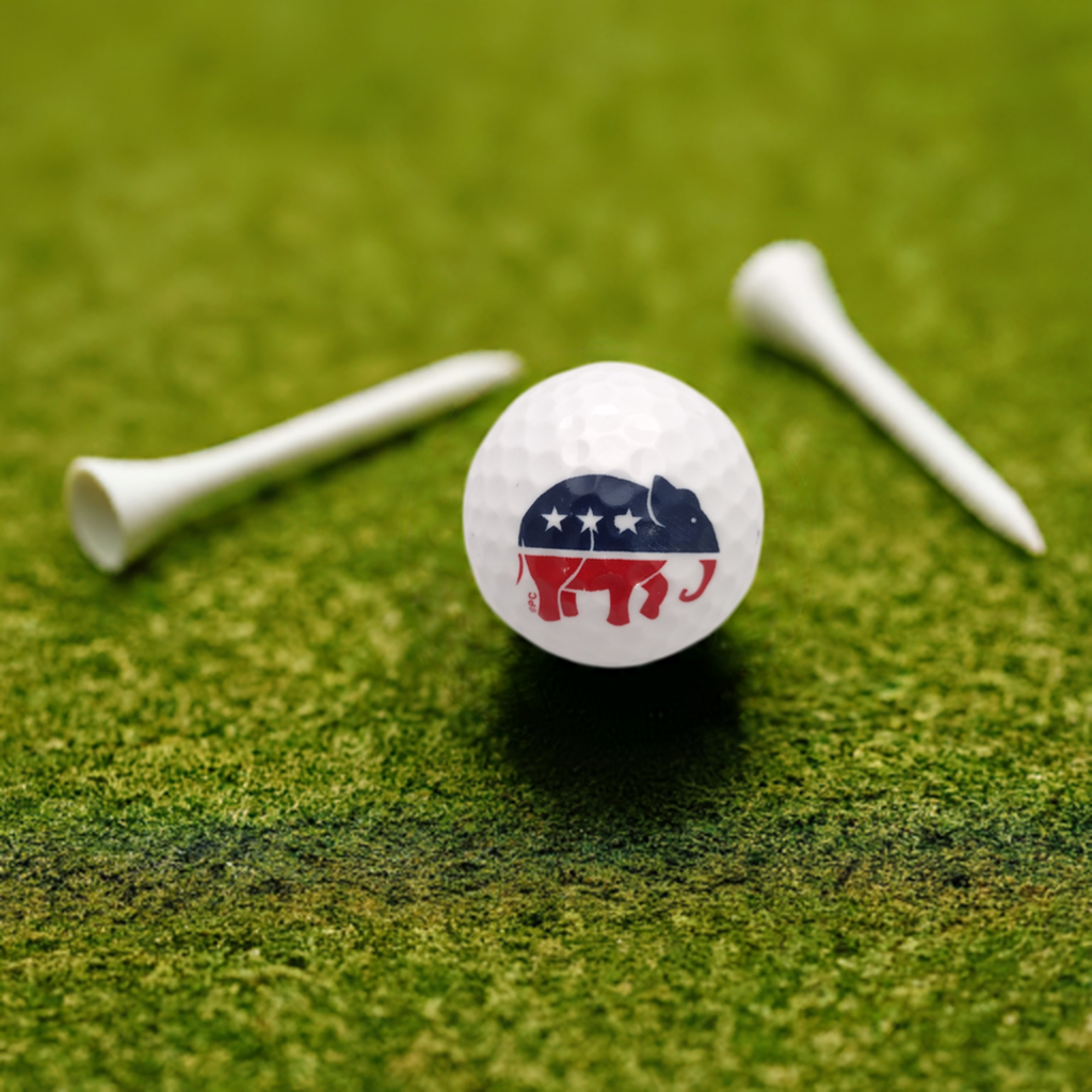Set of 3 Republican Elephant Golf Balls