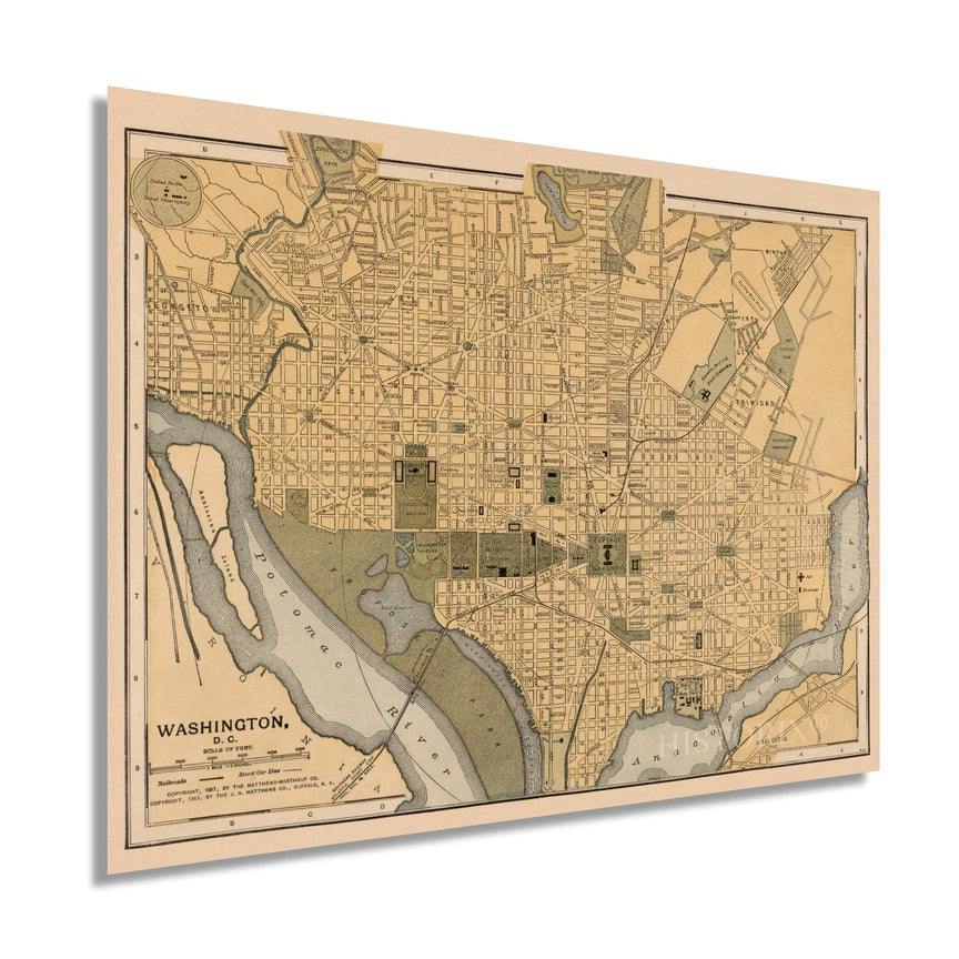 1897 Map of Washington, D.C. Poster