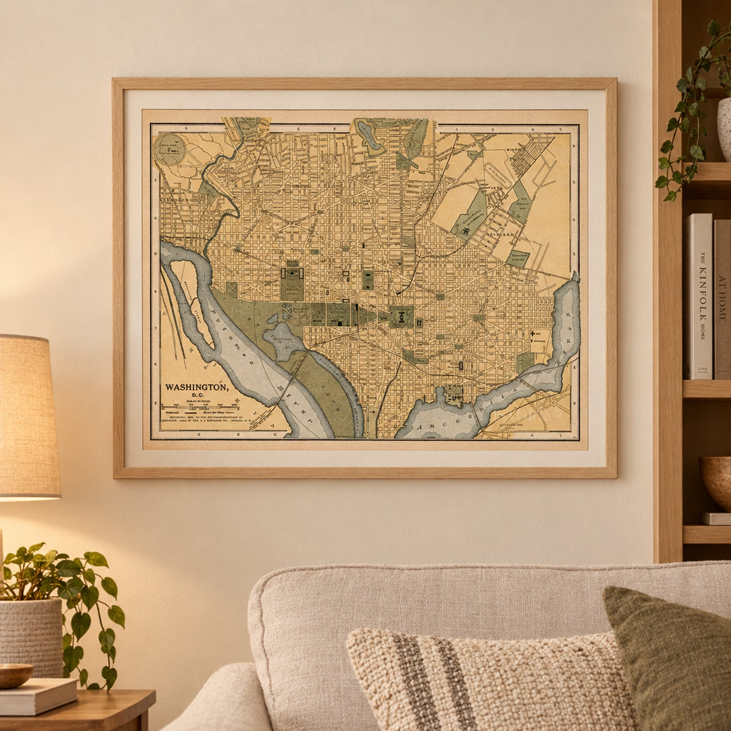 1897 Map of Washington, D.C. Poster