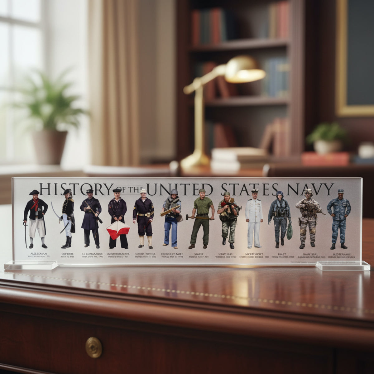 Acrylic Navy Desk Plaque