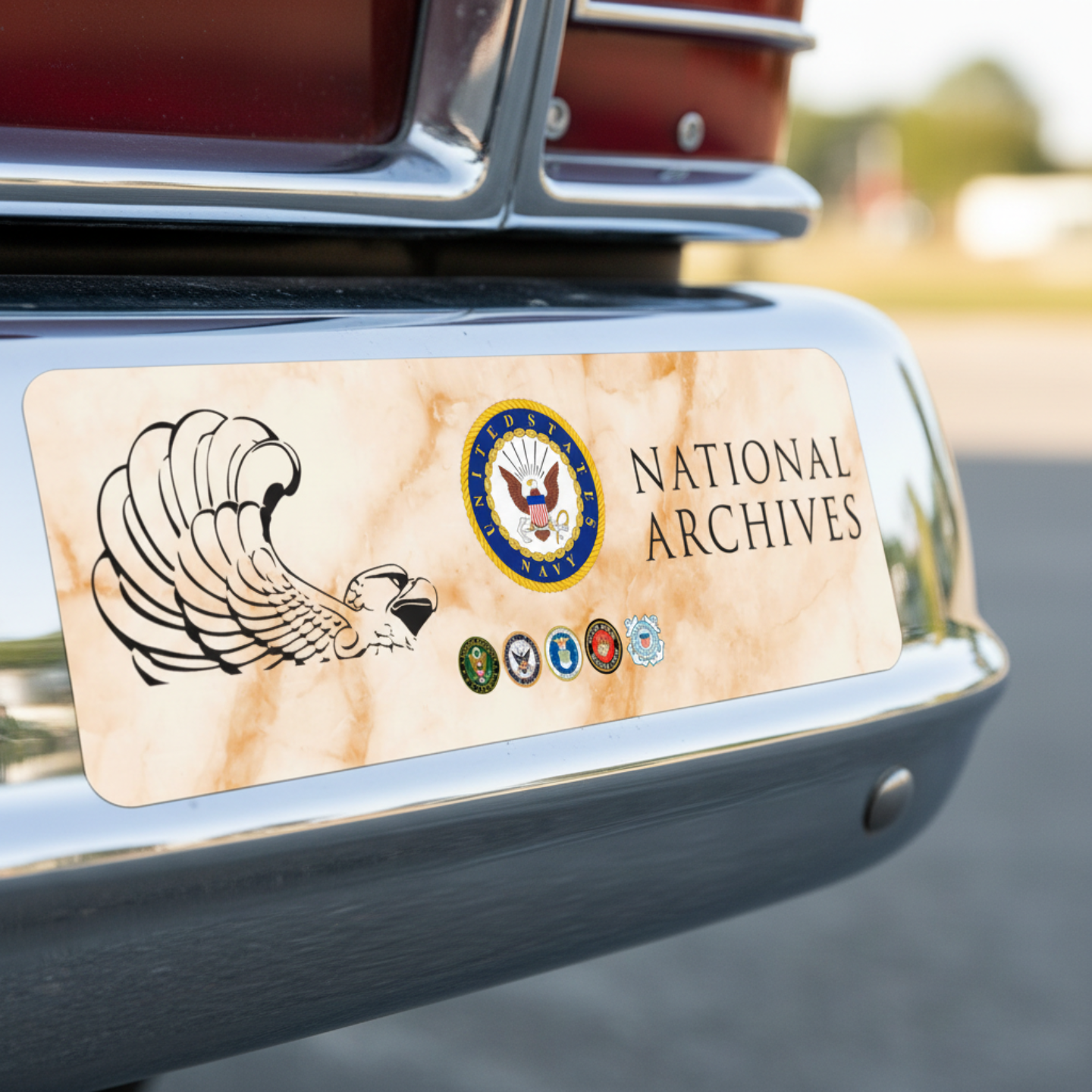 Navy Emblem Bumper Sticker