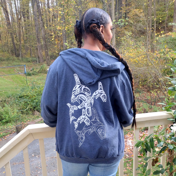 Orca Family Zippered Hoodie