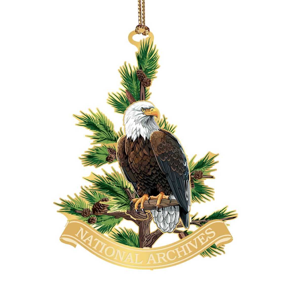 Perched Bald Eagle Ornament