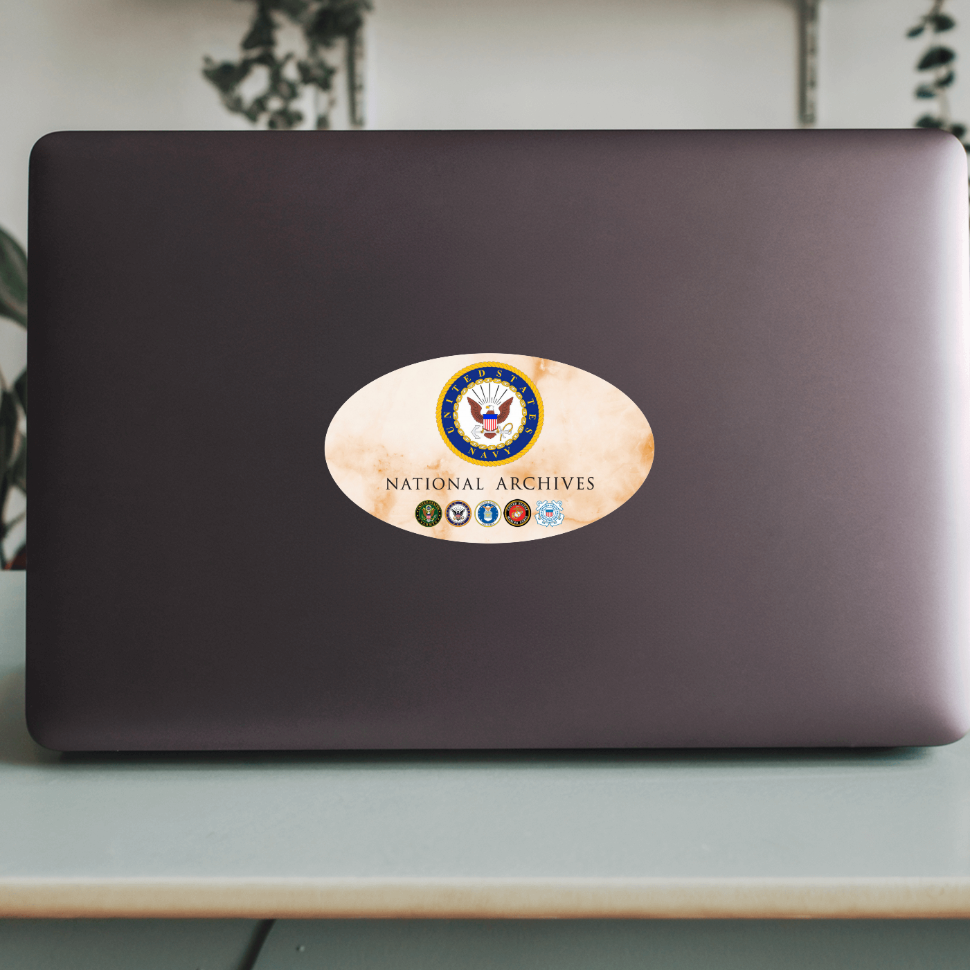 Navy Emblem Oval Sticker