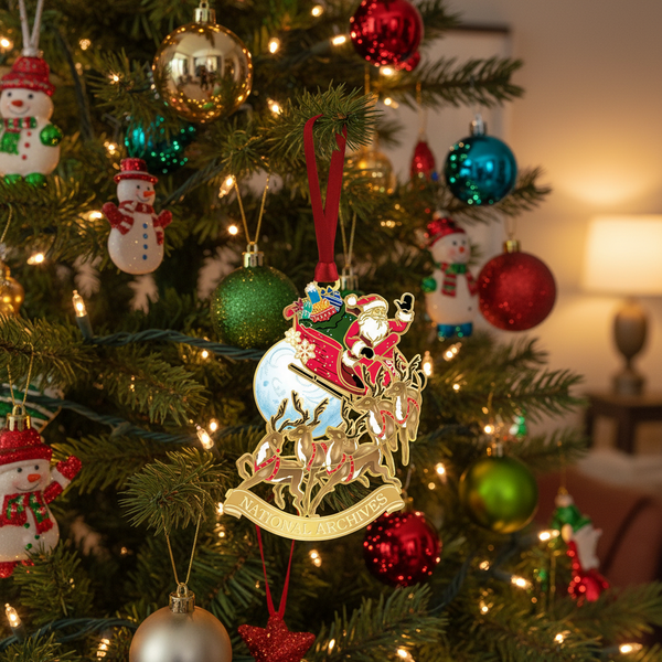 Santa on Sleigh Ornament