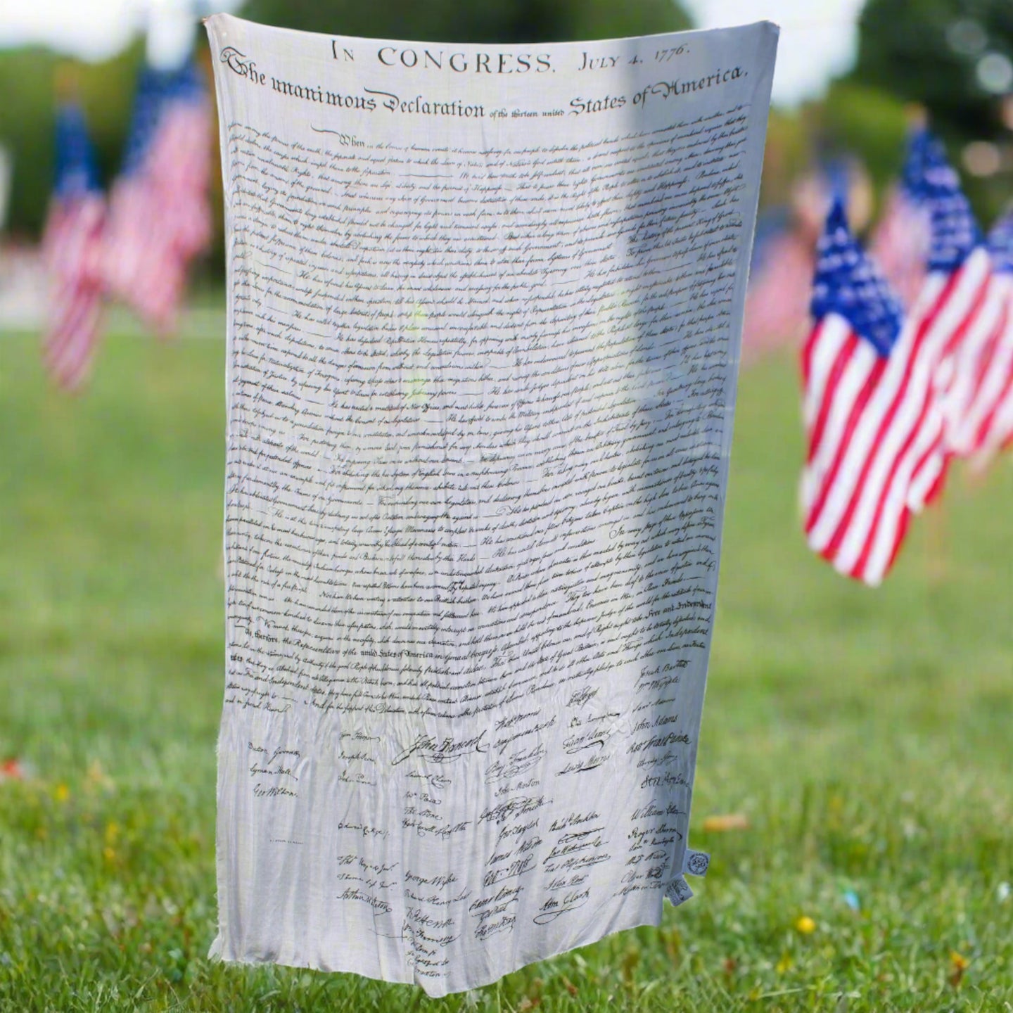 Black Script Declaration of Independence Scarf 250th Anniversary Edition