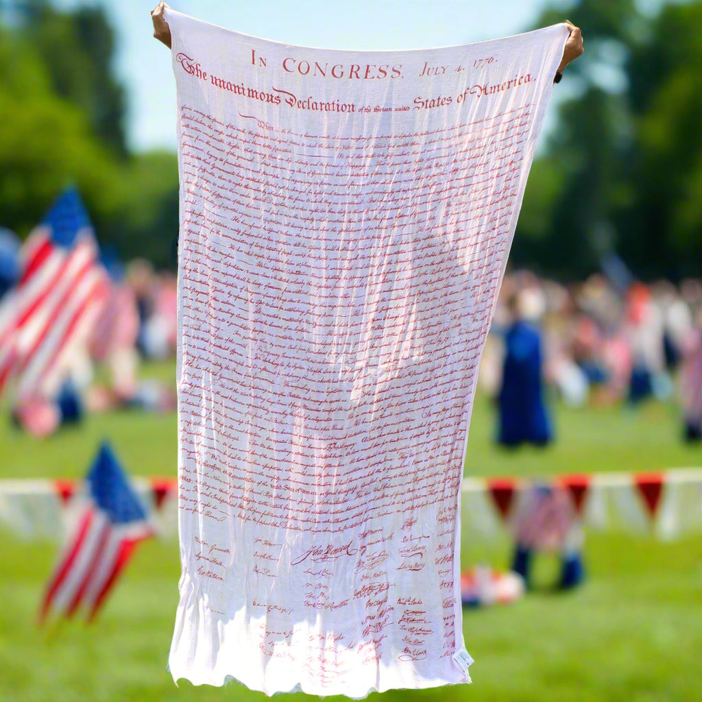 Red Script E Red Script Declaration of Independence Scarf 250th Anniversary Edition