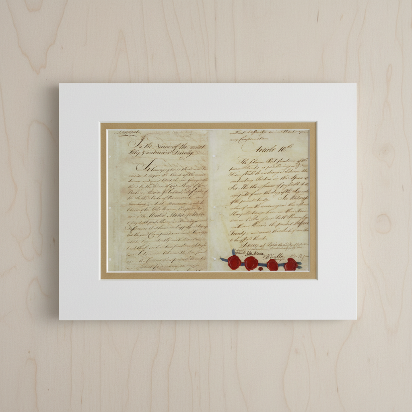 Treaty of Paris Matted Print