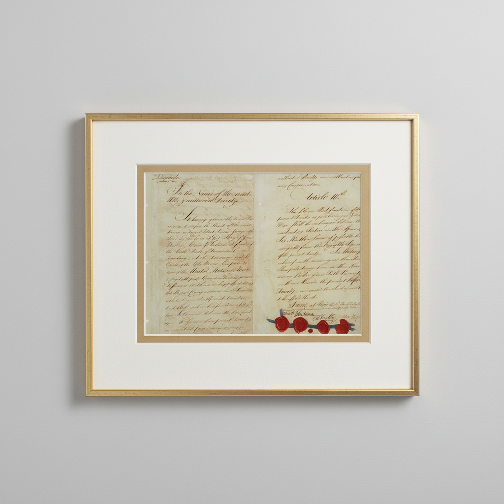 Treaty of Paris Matted Print