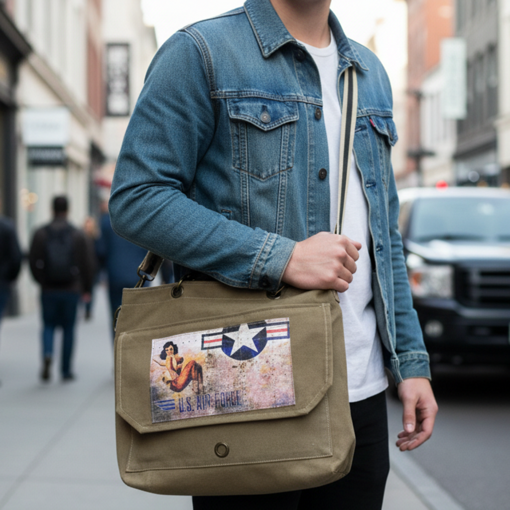 US Air Force Military Tent Crossbody Messenger Bag