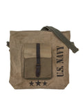 US Navy Text Recycled Military Tent Crossbody