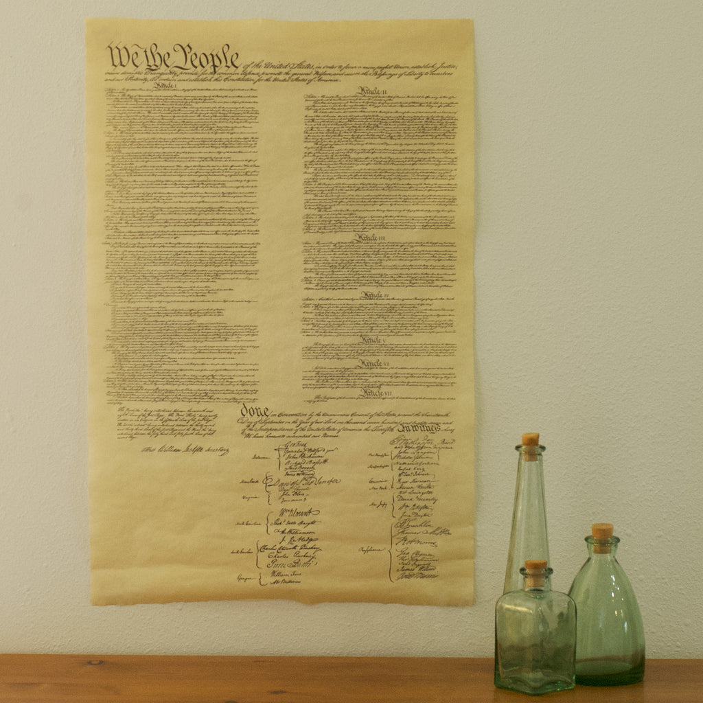 U.S. Constitution Poster Single Page Small Size Replica