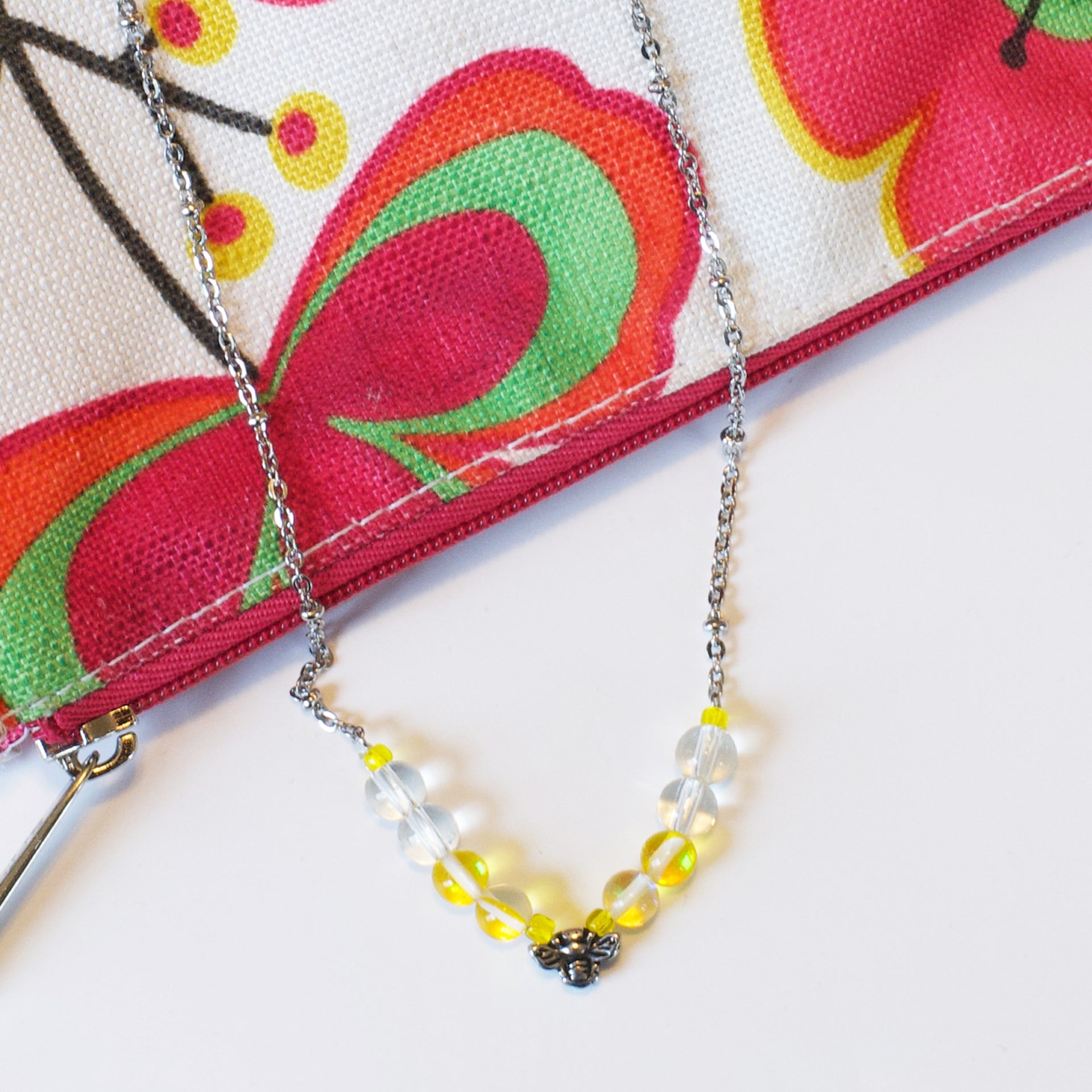 Silver Chain Honey Bee Necklace