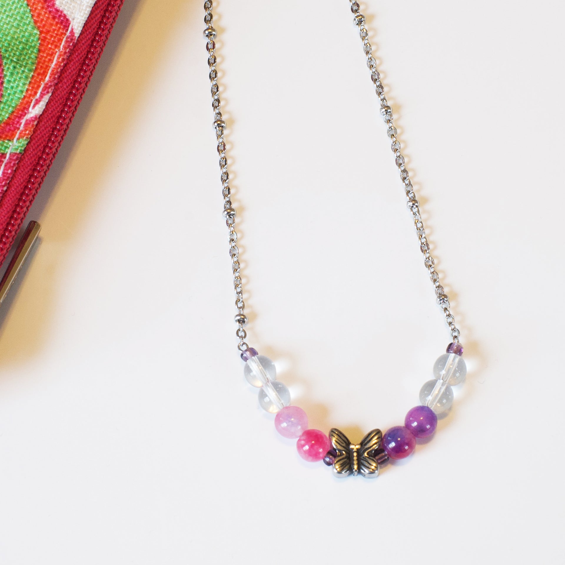 Silver Chain Butterfly Necklace
