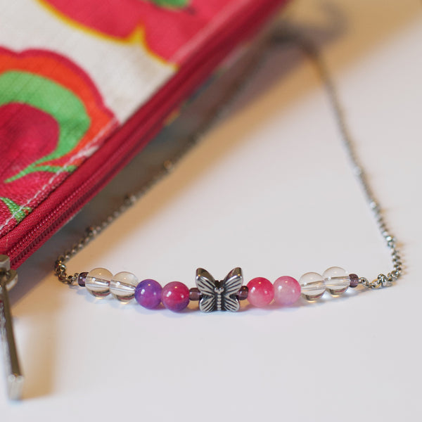 Silver Chain Butterfly Necklace