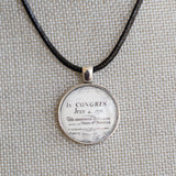 Declaration of Independence Round Necklace