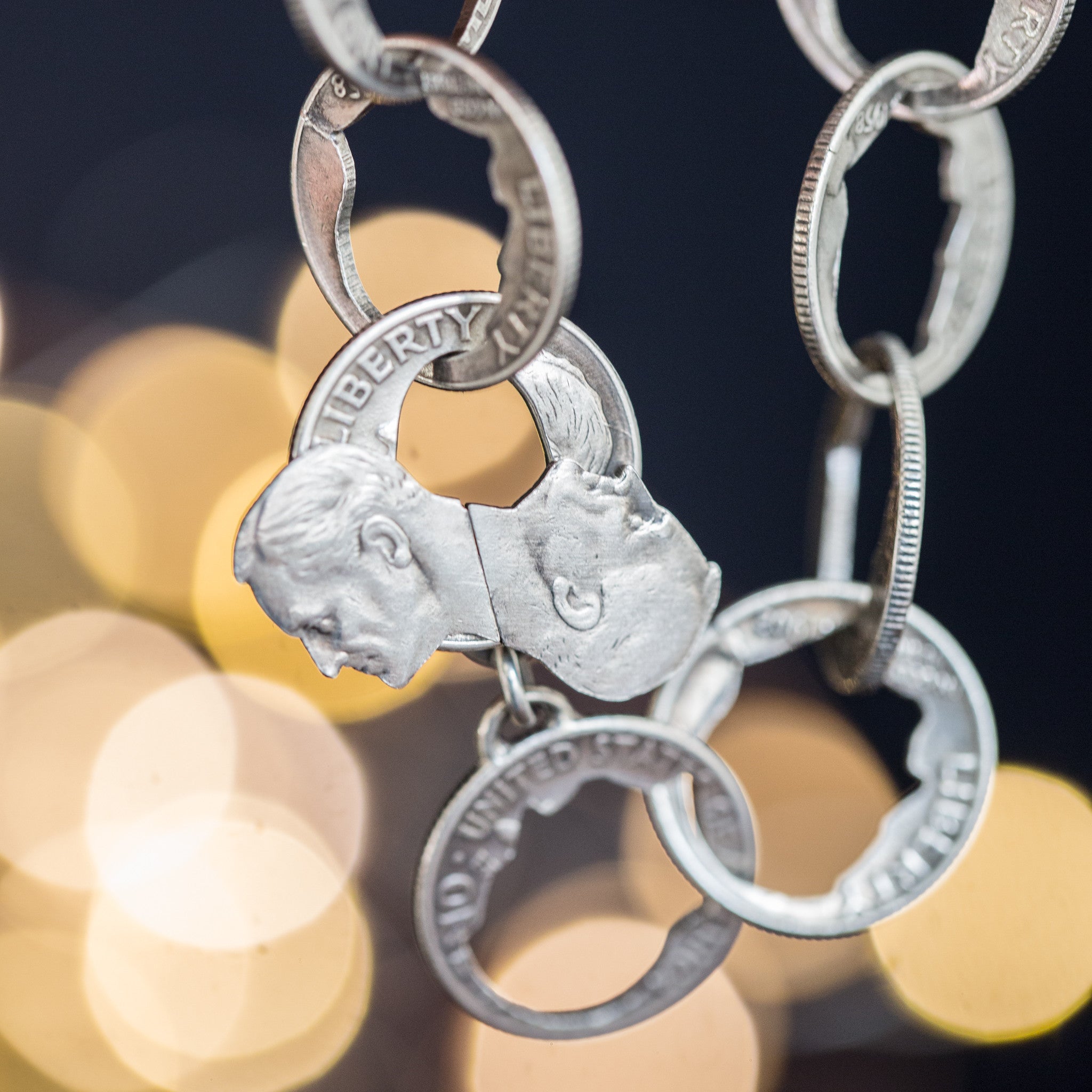 DIMITRIADISのシルバーメタルネックレス&ブレスレット Franklin D. Roosevelt MIA Dime Bracelet