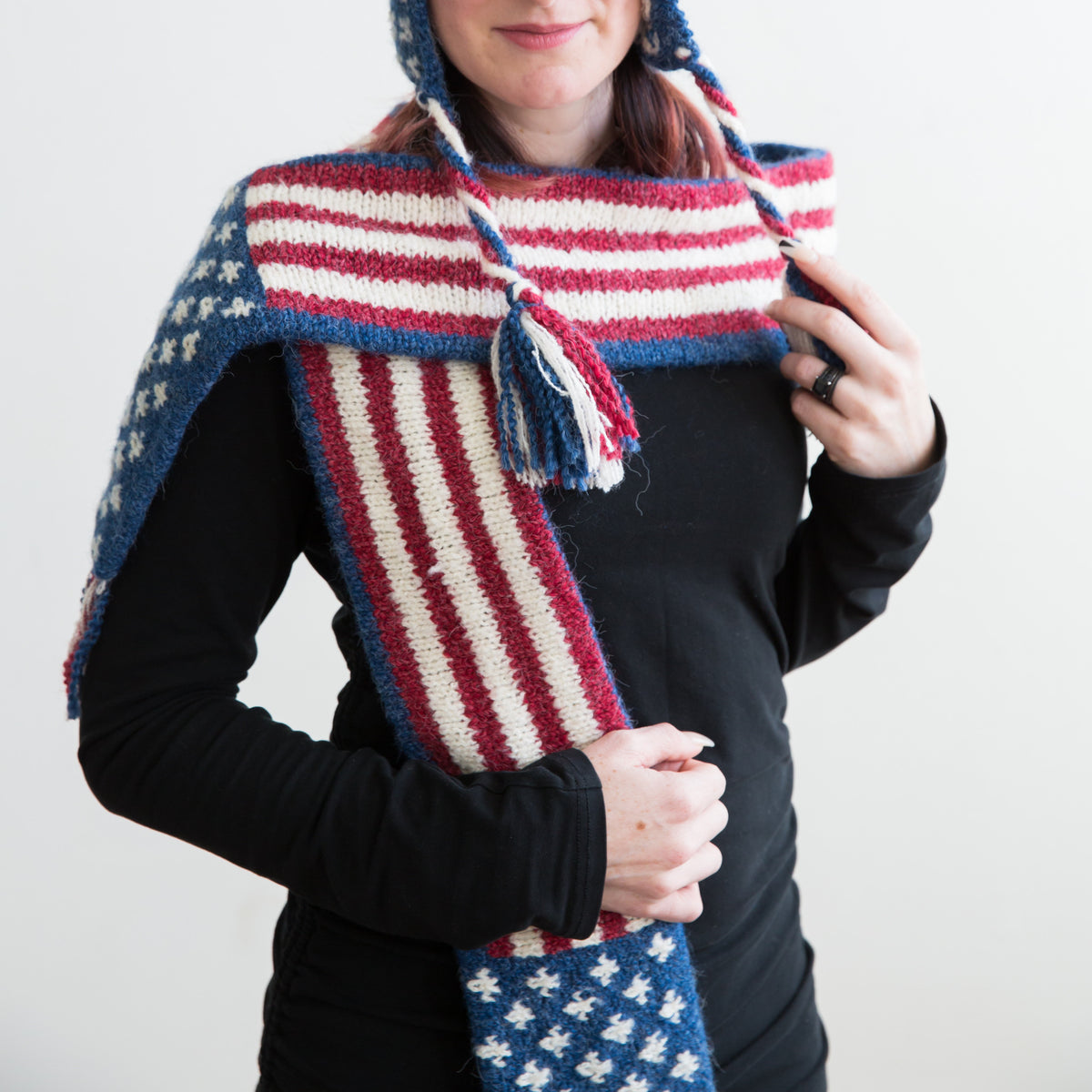 Patritotic Scarf with Fringe